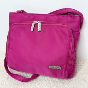 Travelon Hot Pink Crossbody Bag Lightweight Nylon Travel Purse